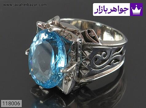 انگشتر توپاز سوئیس مردانه انگشتر نقره توپاز سوئیس شیک مردانه دست ساز - 118006