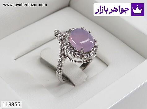 انگشتر نقره عقیق یمنی کبود طرح فریبا زنانه - 118355
