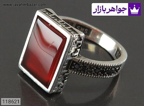 انگشتر عقیق مردانه میکروستینگ انگشتر نقره عقیق مردانه میکروستینگ - 118621