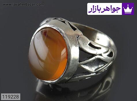 انگشتر عقیق یمنی نارنجی مردانه انگشتر نقره عقیق یمنی نارنجی خوشرنگ مردانه - 119228