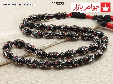 تسبیح یسر 33 دانه نقره کوب - 119323
