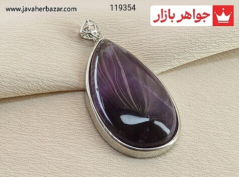 مدال آمتیست اشکی درشت زیبا - 119354