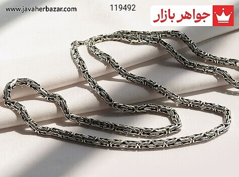 زنجیر نقره 60 سانتی طرح کرال یا ماری لوکس - 119492