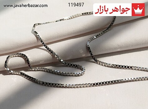 زنجیر نقره 52 سانتی طرح ونیزی شیک - 119497