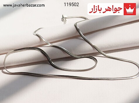 زنجیر نقره 55 سانتی طرح هرینگبون زیبا - 119502