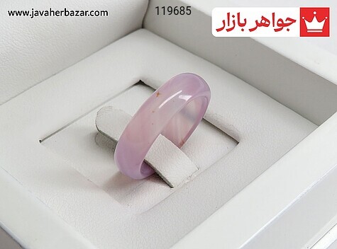 انگشتر سنگی عقیق بنفش سایز 54 53 زنانه - 119685