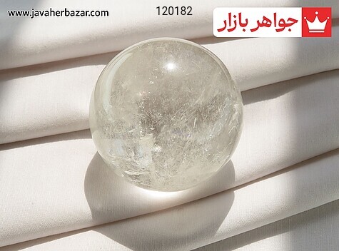 تندیس کوارتز سفید دکوری طرح گوی - 120182