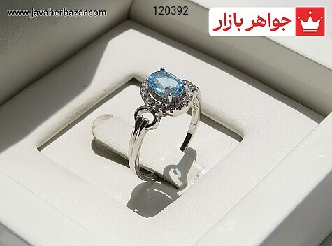 انگشتر نقره توپاز طرح ساناز زنانه - 120392
