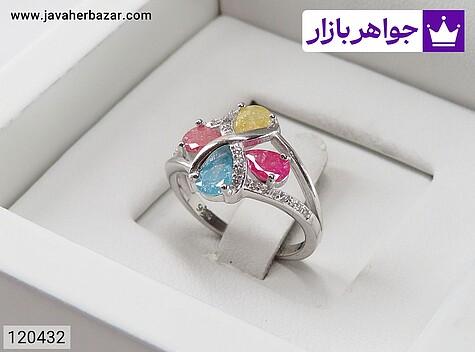 انگشتر جواهری انگشتر نقره طرح شباهنگ زنانه - 120432