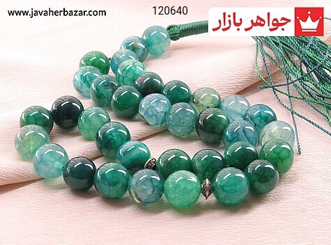 تسبیح عقیق سبز 33 دانه دراگون - 120640