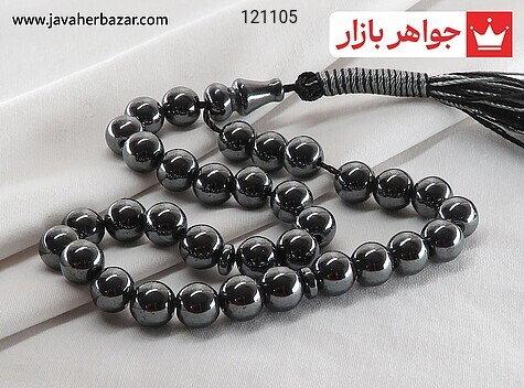 تسبیح سنگ ماه تولد دی تسبیح حدید صینی 33 دانه 10 میل خوش دست - 121105