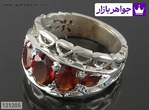 انگشتر نقره گارنت لوکس مردانه دست ساز - 121205