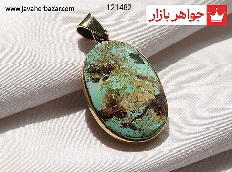 مدال طلاروس فیروزه نیشابوری خوش طرح - 121482