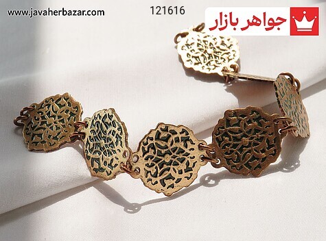 دستبند مس با طرح گل اسلیمی زنانه - 121616
