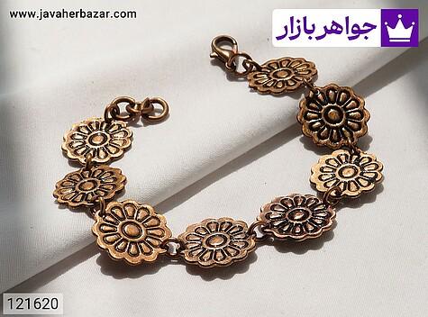 دستبند مس سنتاتیک زیبا با طرح گل نیلوفر زنانه - 121620