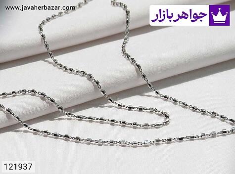 زنجیر نقره 40 سانتی توپی تراش زنانه ایتالیایی - 121937