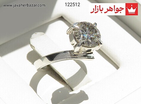 انگشتر نقره موزانایت شیک زنانه دست ساز - 122512