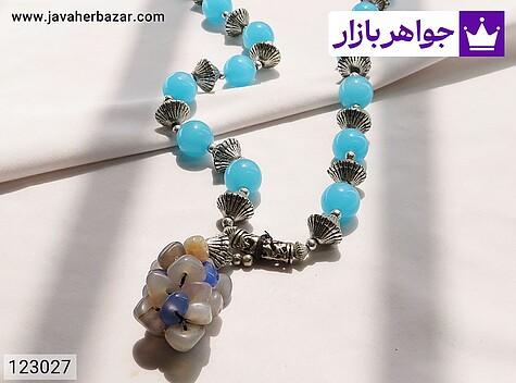 سینه ریز جید و عقیق کبود خوشه انگوری - 123027