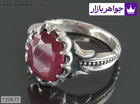 انگشتر یاقوت قرمز مردانه انگشتر نقره یاقوت قرمز جذاب مردانه - 123677
