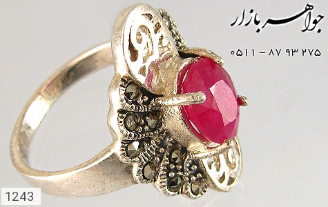 انگشتر نقره یاقوت سرخ یی زنانه - 1243