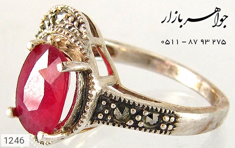 انگشتر نقره یاقوت سرخ یی زنانه - 1246