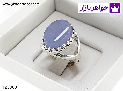 انگشتر عقیق یمنی زنانه انگشتر نقره عقیق یمنی کبود دورچنگ زنانه - 125363