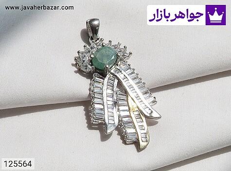 مدال زمرد زنانه مدال نقره زمرد هندی شیک مجلسی زنانه - 125564
