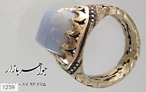 انگشتر نقره عقیق کبود مردانه دست ساز - 1259