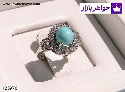انگشتر نقره فیروزه نیشابوری طرح کیمیا زنانه - 125976