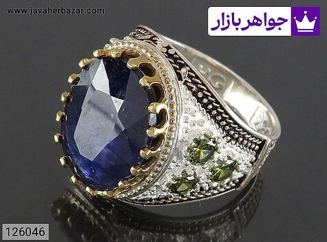 انگشتر یاقوت مردانه تاج برنجی انگشتر نقره یاقوت مردانه تاج برنجی - 126046