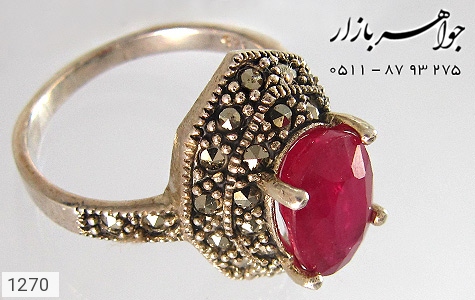 انگشتر نقره یاقوت سرخ یی زنانه - 1270