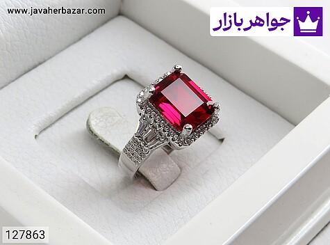 انگشتر یاقوت سنتاتیک زنانه انگشتر نقره یاقوت سنتاتیک زنانه - 127863