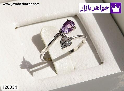 انگشتر نقره آمتیست جذاب زنانه - 128034