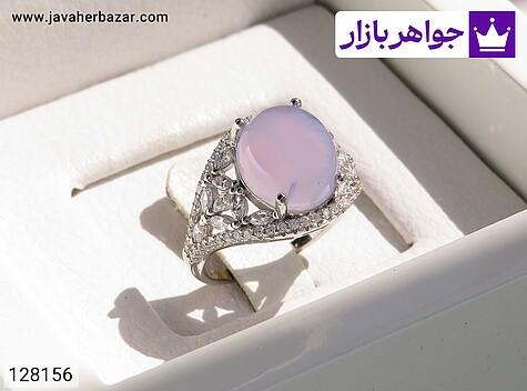 انگشتر عقیق یمنی زنانه انگشتر نقره عقیق یمنی کبود زنانه - 128156