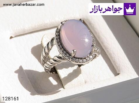 انگشتر عقیق یمنی زنانه انگشتر نقره عقیق یمنی کبود زنانه - 128161