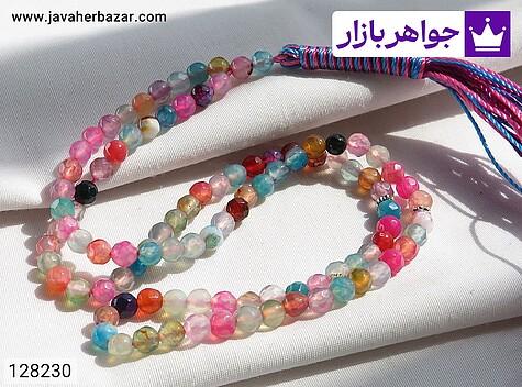 تسبیح عقیق تراش دار رنگارنگ 101 دانه - 128230