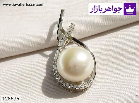 مدال مروارید زنانه مدال نقره مروارید شیک زنانه - 128575