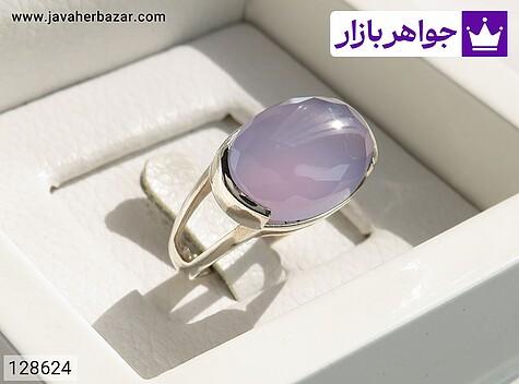 انگشتر عقیق یمنی زنانه انگشتر نقره عقیق یمنی کبود زنانه - 128624