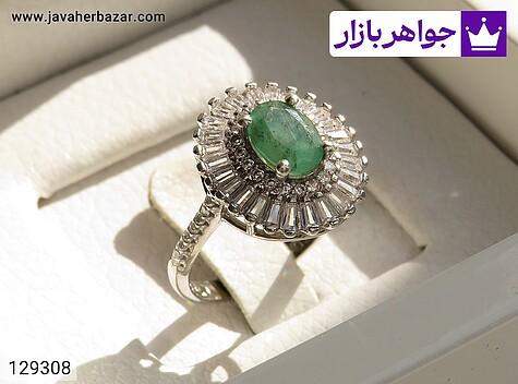 انگشتر نقره زمرد زامبیا جذاب زنانه - 129308