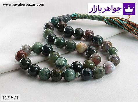تسبیح سنگ عقیق خزه ای خوش رنگ و جذاب 33دانه - 129571