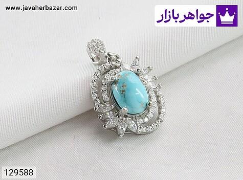 مدال فیروزه نیشابوری زنانه مدال نقره فیروزه نیشابوری طرح نازگل زنانه - 129588