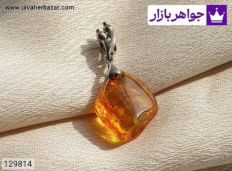مدال کهربا بولونی لهستان گردنبند نقره کهربا بولونی لهستان حشره ای خاص - 129814