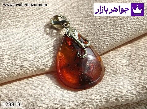 مدال نقره کهربا بولونی لهستان حشره ای طرح برگ - 129819