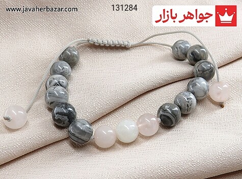 دستبند سنگی عقیق و کوارتز طرح خاص زنانه - 131284