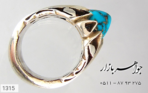 انگشتر فیروزه شجر طرح خاص دست ساز - 1315