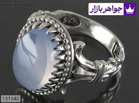 انگشتر عقیق یمنی مردانه انگشتر نقره عقیق یمنی کبود دورچنگ مردانه - 131540
