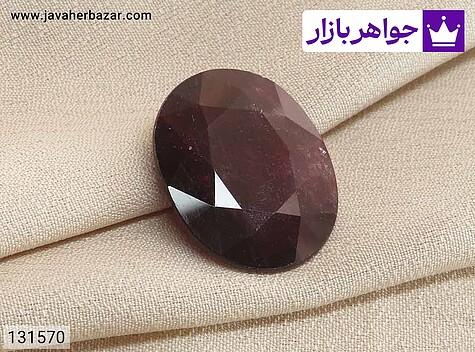 نگین یاقوت آفریقایی قرمز الماس تراش - 131570
