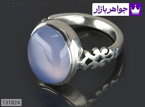انگشتر عقیق یمنی زنانه انگشتر نقره عقیق یمنی کبود خاک تربت کربلا زنانه دست ساز به همراه حرز امام جواد - 131824