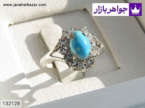 انگشتر نقره فیروزه نیشابوری خوشرنگ نهایت سایز 57 زنانه - 132128