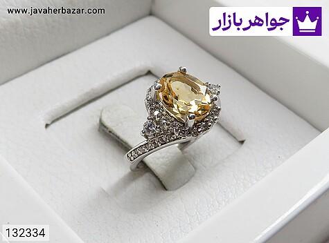 انگشتر نقره سیترین طرح رومینا زنانه - 132334